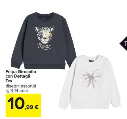 Felpa Girocollo con Dettagli Tex