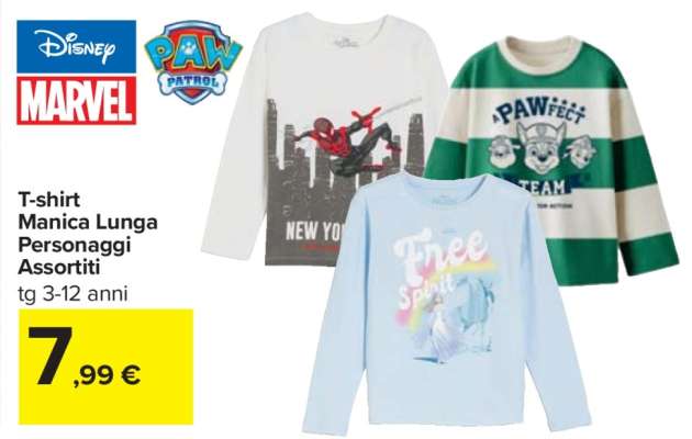 T-shirt Manica Lunga Personaggi Assortiti