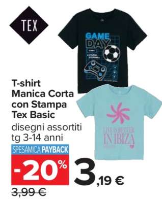 T-shirt Manica Corta con Stampa Tex Basic