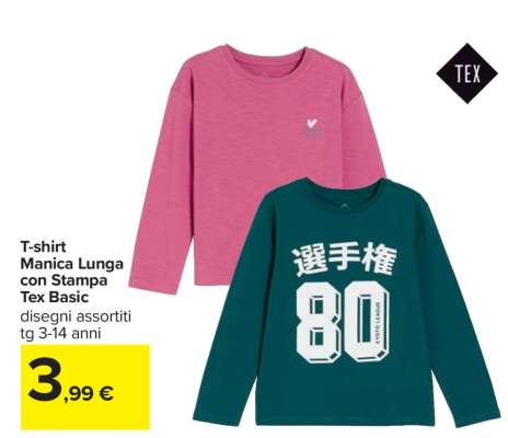 T-shirt Manica Lunga con Stampa Tex Basic