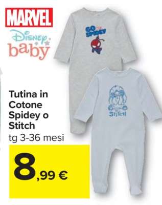 Tutina in Cotone Spidey o Stitch