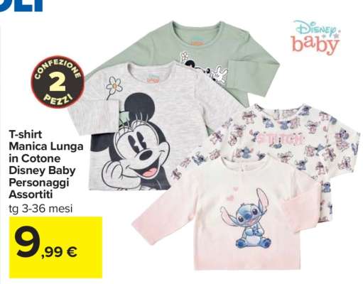 T-shirt Manica Lunga in Cotone Disney Baby