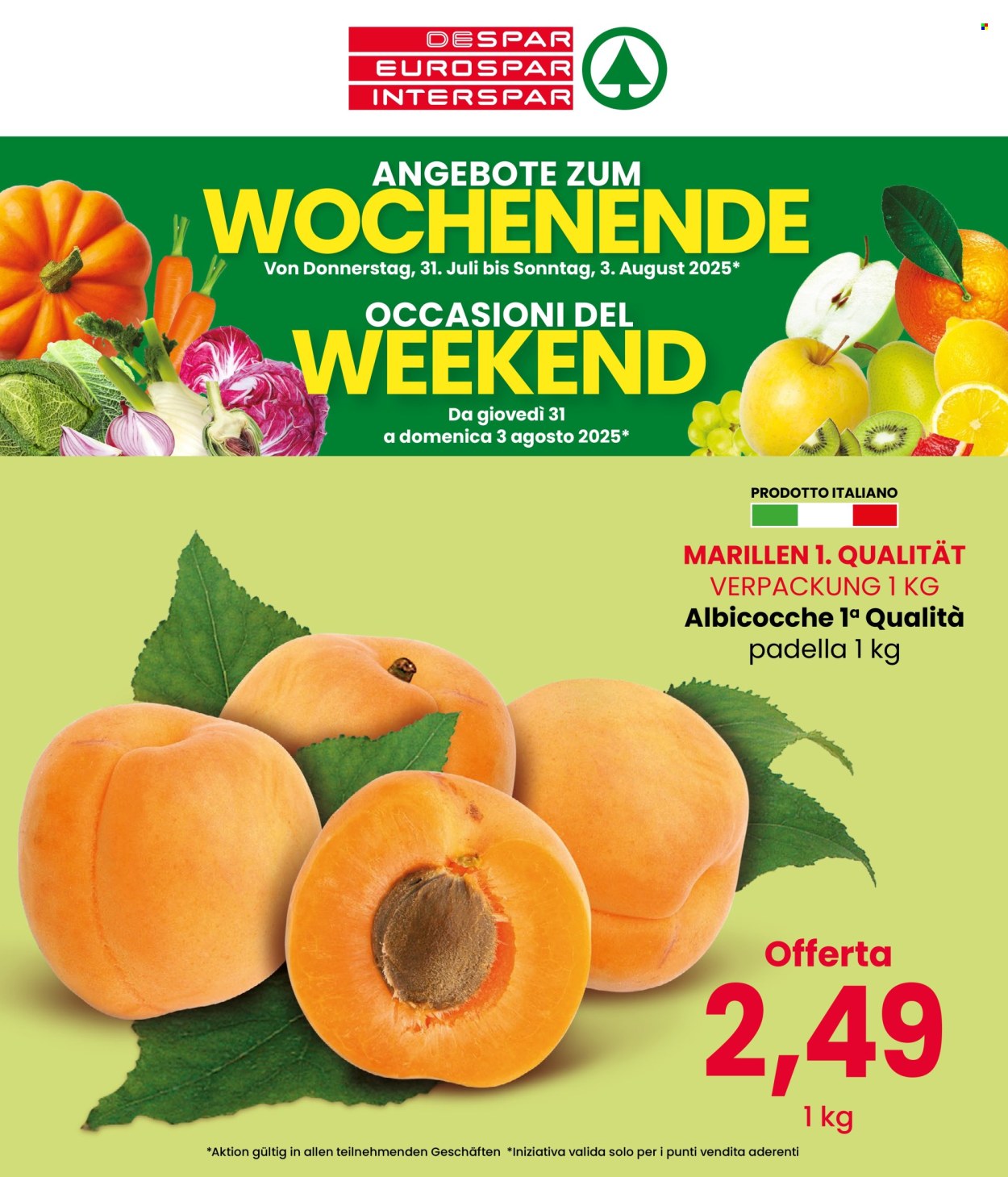Volantino Eurospar - 31/7/2025 - 3/8/2025. Pagina 1