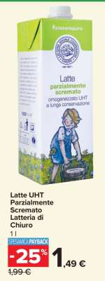 Latte UHT Parzialmente Scremato Latteria di Chiuro