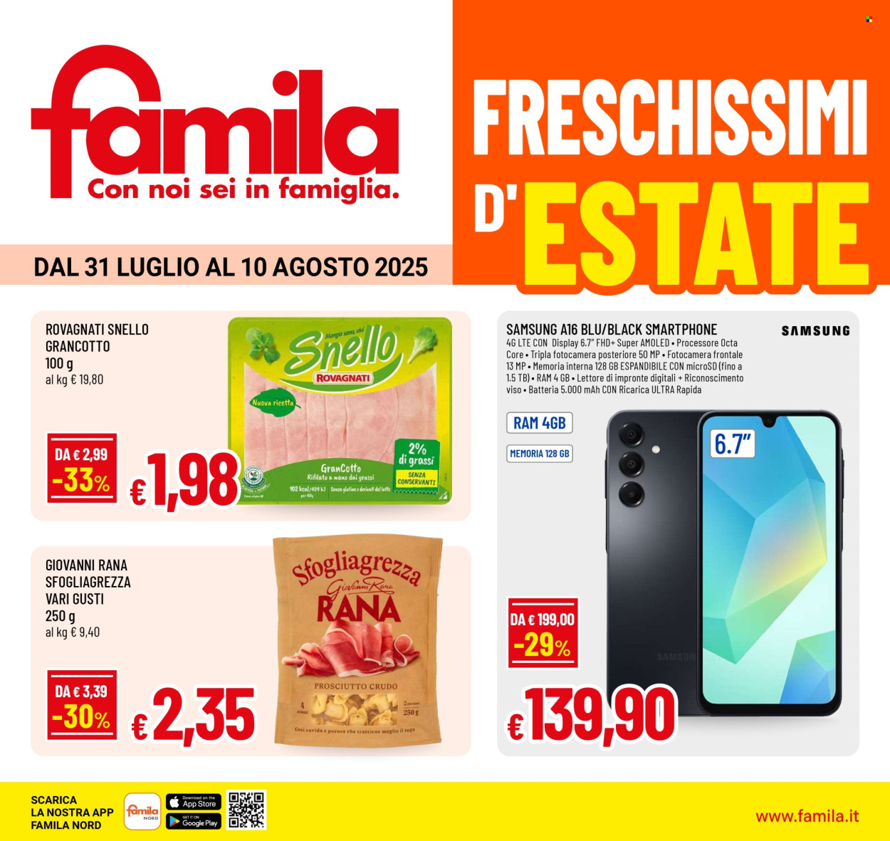 Volantino Famila - 31/7/2025 - 10/8/2025. Pagina 1