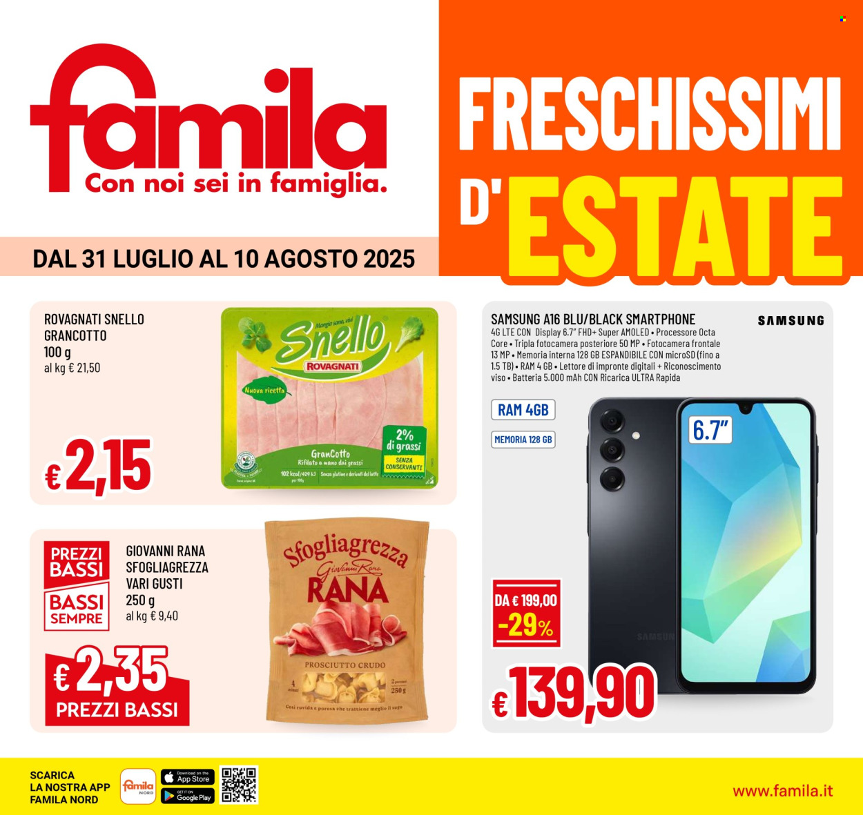 Volantino Famila - 31/7/2025 - 10/8/2025. Pagina 1