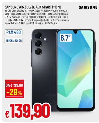 SAMSUNG A16 BLU/BLACK SMARTPHONE
