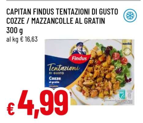 CAPITAN FINDUS TENTAZIONI DI GUSTO COZZE / MAZZANCOLLE AL GRATIN