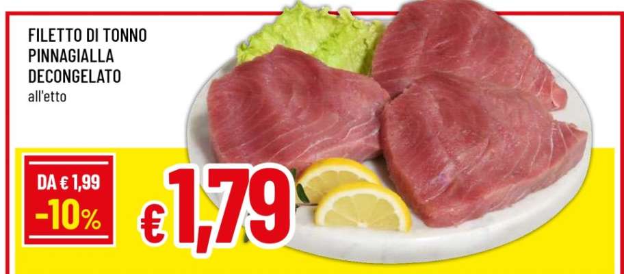 Filetto di Tonno Pinnagialla Decongelato