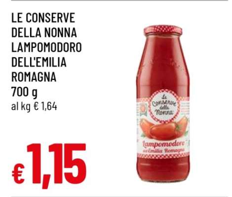 LE CONSERVE DELLA NONNA LAMPOMODORO DELL'EMILIA ROMAGNA