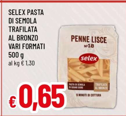 Selex Pasta di Semola Trafilata al Bronzo Vari Formati