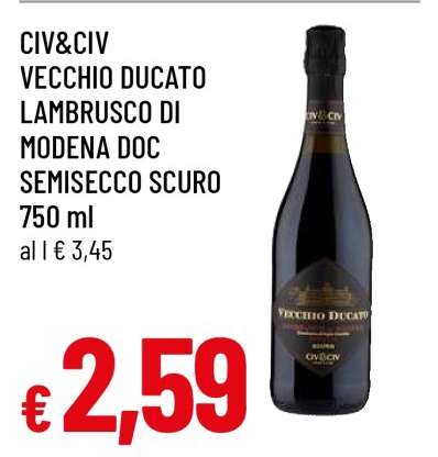 CIV&CIV VECCHIO DUCATO LAMBRUSCO DI MODENA DOC SEMISECCO SCURO