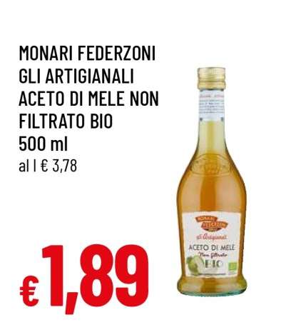 MONARI FEDERZONI GLI ARTIGIANALI ACETO DI MELE NON FILTRATO BIO