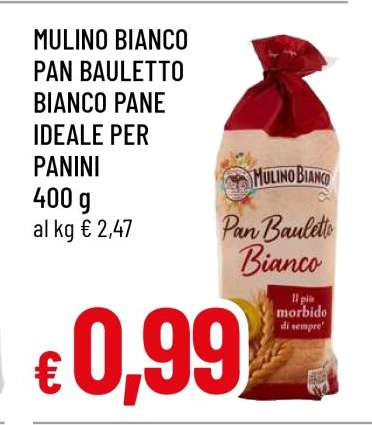 MULINO BIANCO PAN BAULETTO BIANCO PANE IDEALE PER PANINI
