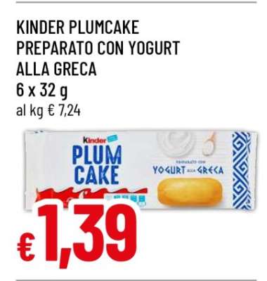 KINDER PLUMCAKE PREPARATO CON YOGURT ALLA GRECA