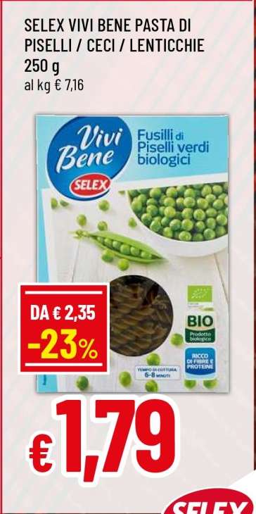 SELEX VIVI BENE PASTA DI PISELLI / CECI / LENTICCHIE