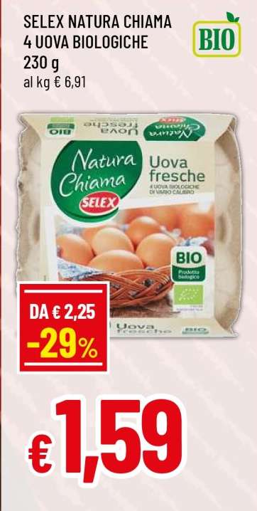 SELEX NATURA CHIAMA 4 UOVA BIOLOGICHE
