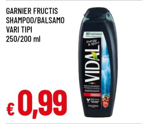 GARNIER FRUCTIS SHAMPOO/BALSAMO VARI TIPI