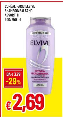 L'ORÉAL PARIS ELVIVE SHAMPOO/BALSAMO ASSORTITI