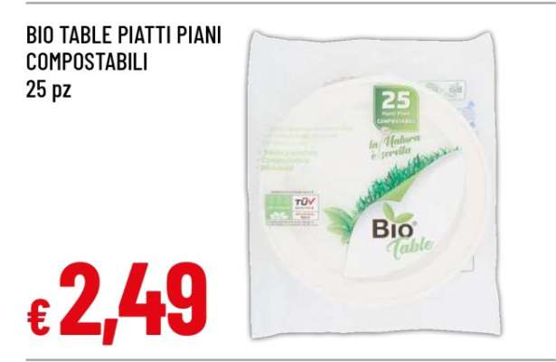 Bio Table Piatti Piani Compostabili