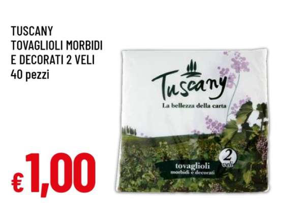 TUSCANY TOVAGLIOLI MORBIDI E DECORATI 2 VELI