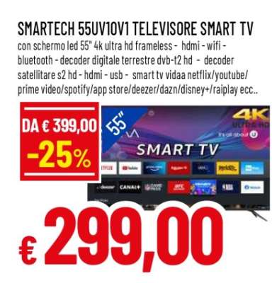 SMARTECH 55UV10V1 TELEVISORE SMART TV