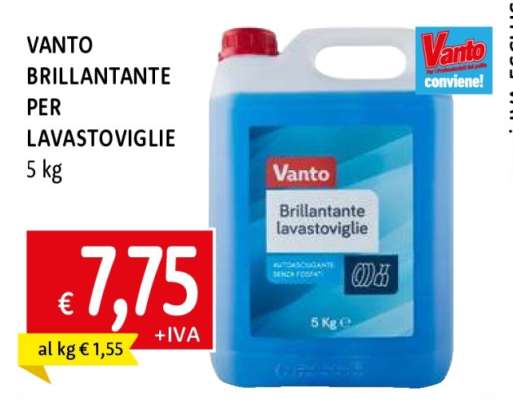 VANTO BRILLANTANTE PER LAVASTOVIGLIE