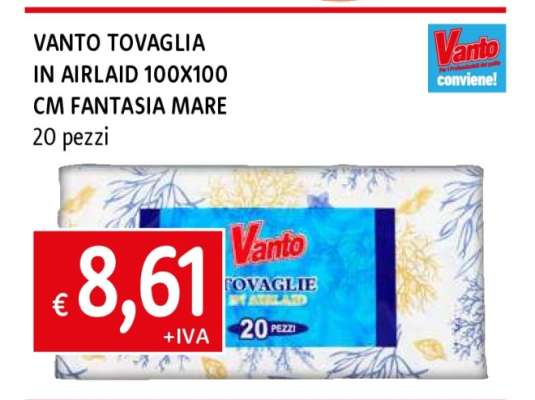 VANTO TOVAGLIA IN AIRLAID 100X100 CM FANTASIA MARE