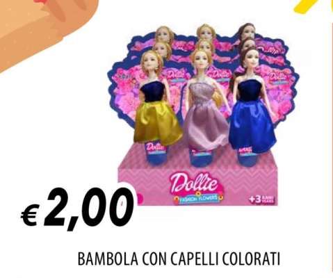 BAMBOLA CON CAPELLI COLORATI
