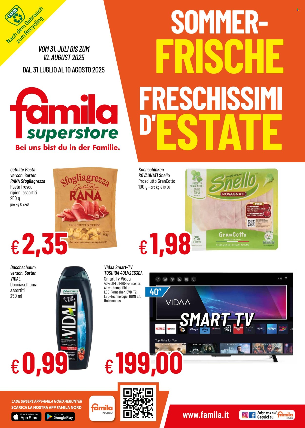 Volantino Famila - 31/7/2025 - 10/8/2025. Pagina 1