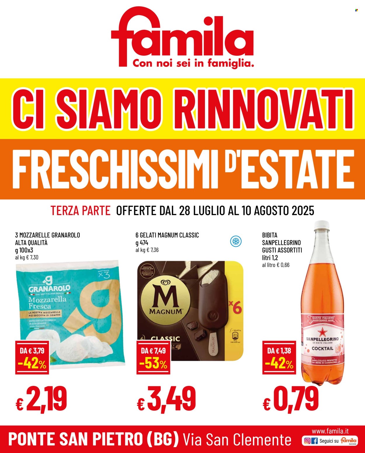 Volantino Famila - 28/7/2025 - 10/8/2025. Pagina 1