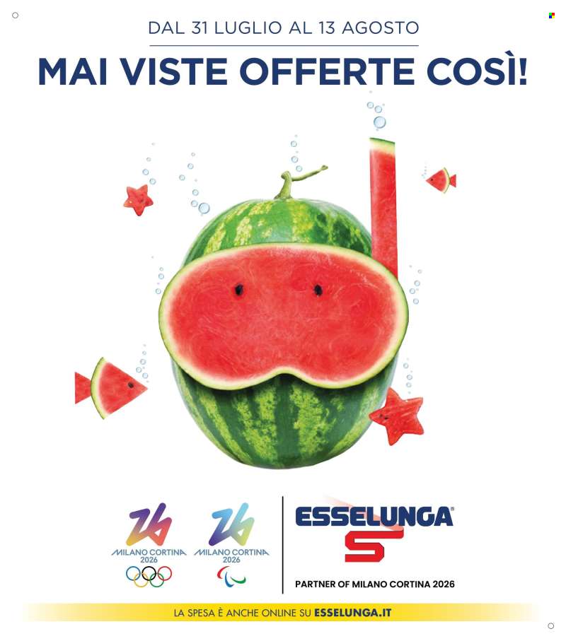 Volantino Esselunga - 31/7/2025 - 13/8/2025.