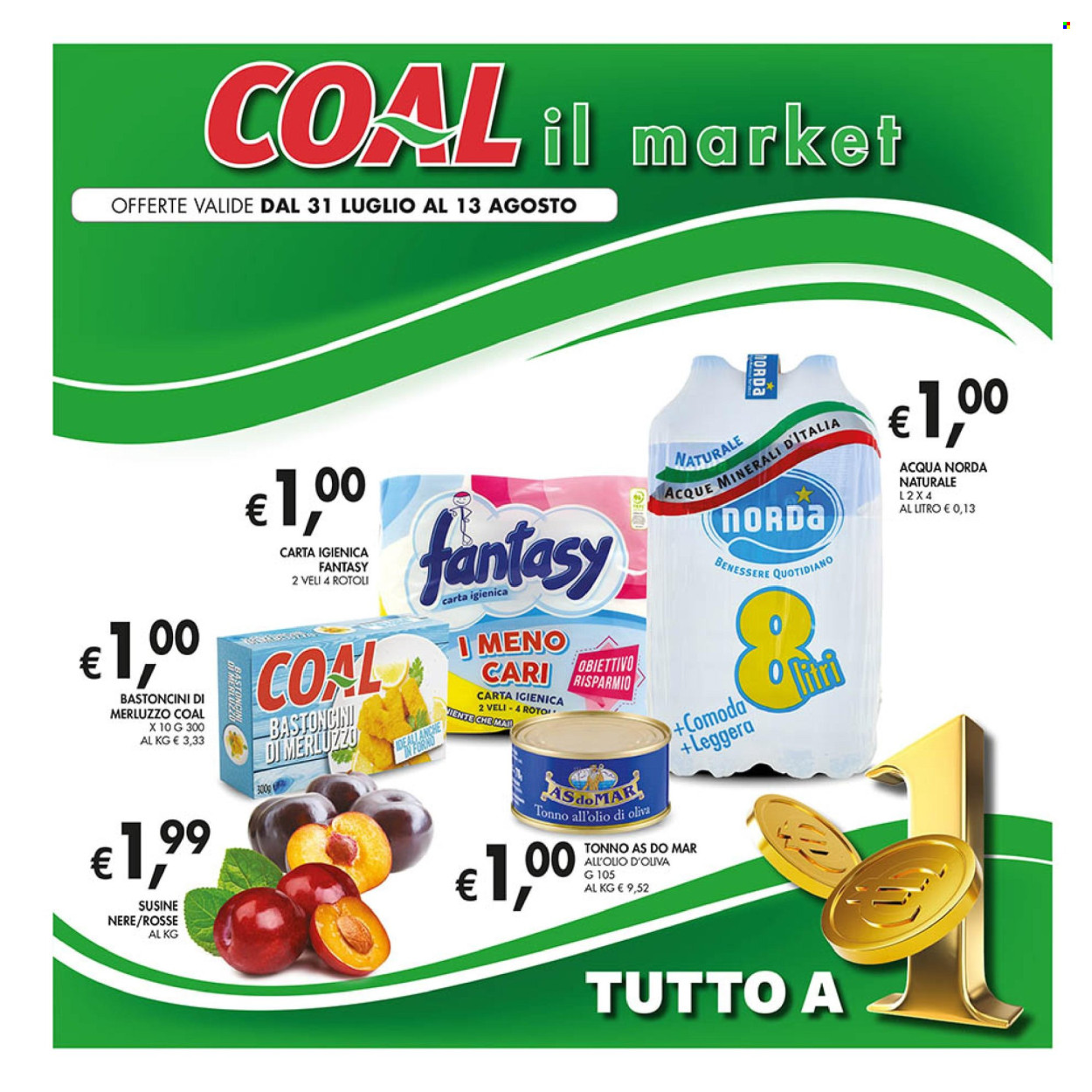 Volantino COAL - 31/7/2025 - 13/8/2025. Pagina 1