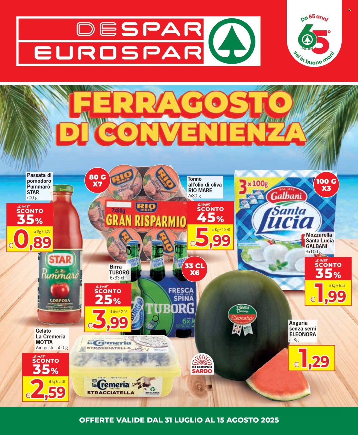 Volantino Eurospar - 31/7/2025 - 15/8/2025. Pagina 1