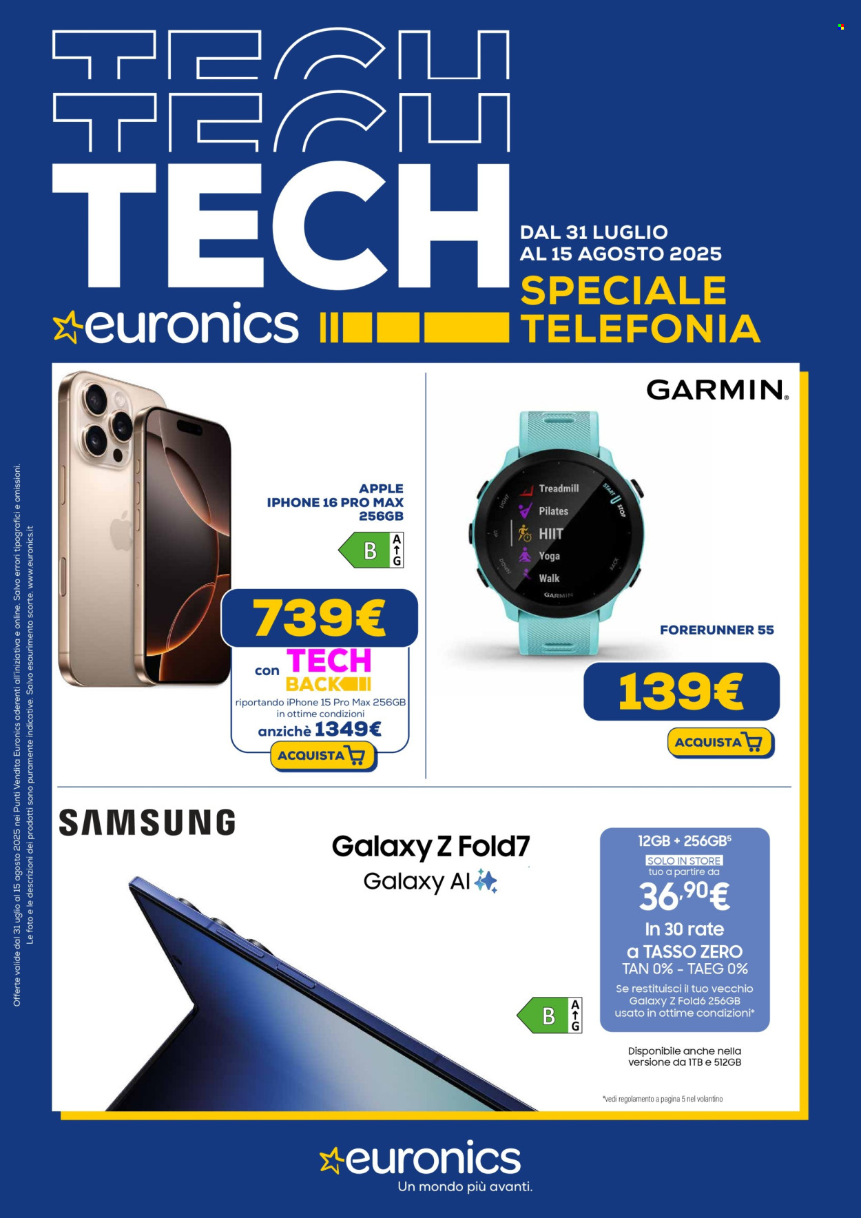 Volantino Euronics - 31/7/2025 - 15/8/2025. Pagina 1