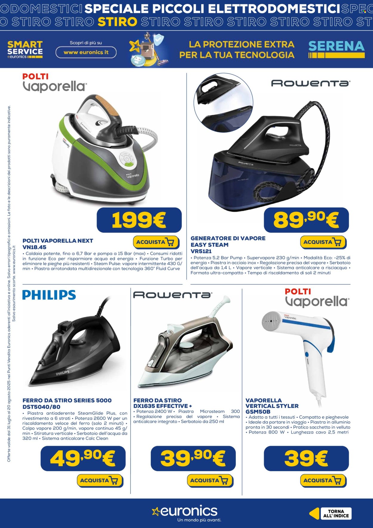 Volantino Euronics - 31/7/2025 - 20/8/2025. Pagina 10
