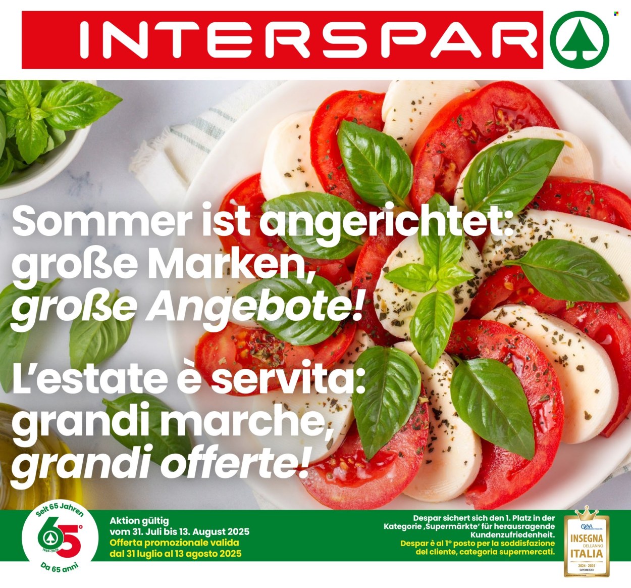 Volantino Interspar - 31/7/2025 - 13/8/2025. Pagina 1