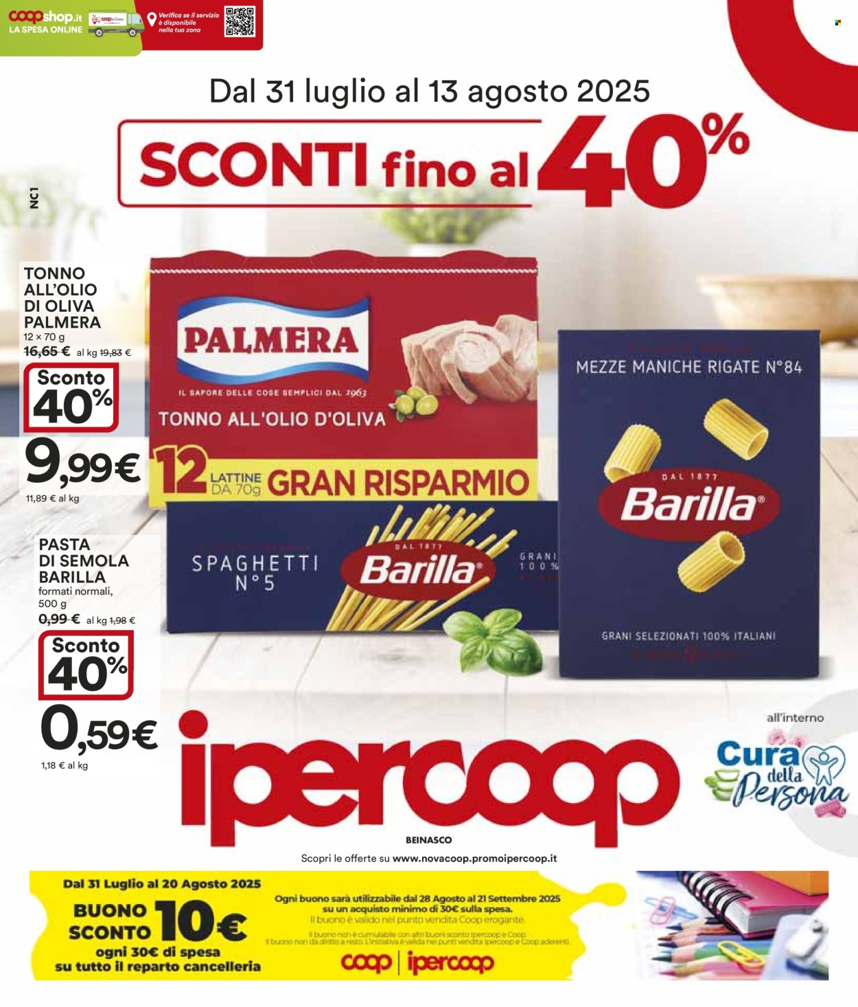 Volantino Coop - 31/7/2025 - 13/8/2025. Pagina 1