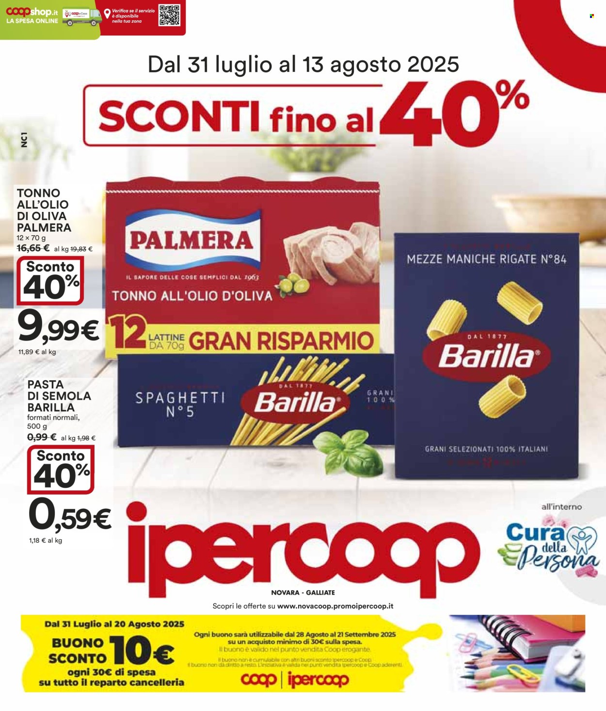 Volantino Coop - 31/7/2025 - 13/8/2025. Pagina 1