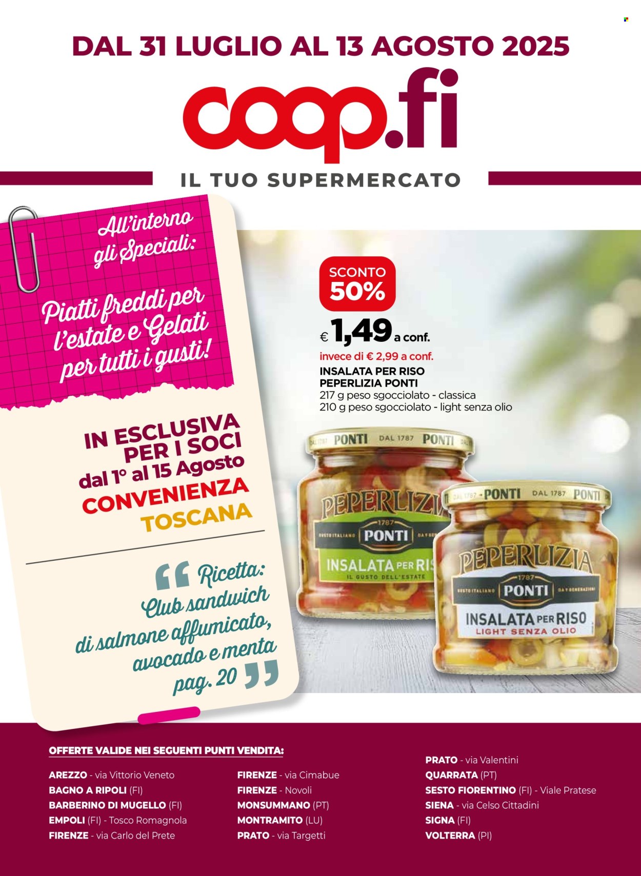 Volantino Coop - 31/7/2025 - 13/8/2025. Pagina 1