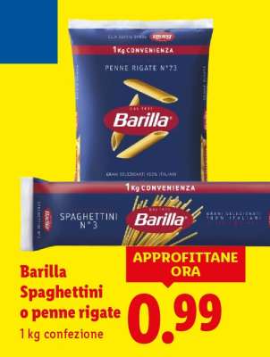 Barilla Spaghettini o penne rigate