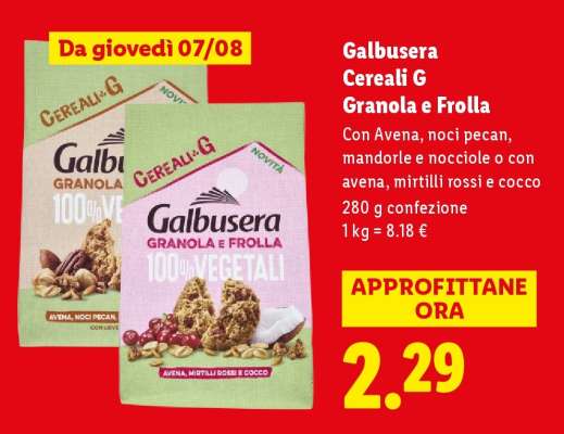 Galbusera Cereali G Granola e Frolla