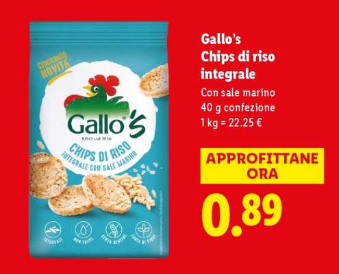 Gallo’s Chips di riso integrale