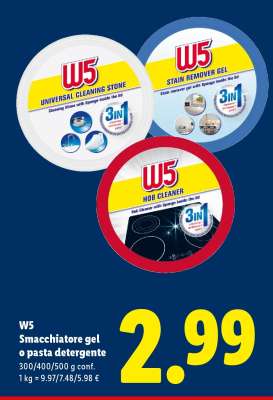 W5 Smacchiatore gel o pasta detergente