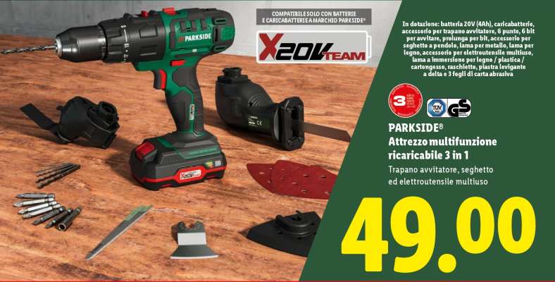 PARKSIDE® Attrezzo multifunzione ricaricabile 3 in 1