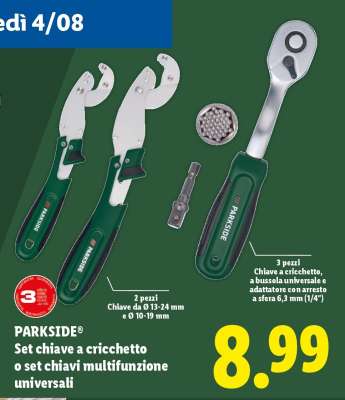 PARKSIDE Set chiave a cricchetto o set chiavi multifunzione universali