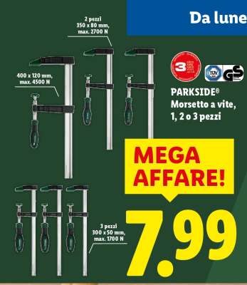 PARKSIDE® Morsetto a vite, 1, 2 o 3 pezzi