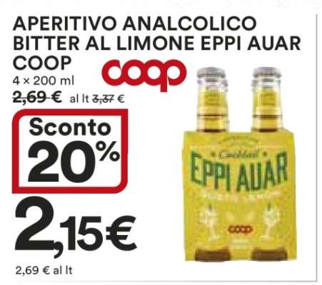 APERITIVO ANALCOLICO BITTER AL LIMONE EPPI AUAR COOP