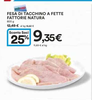 FESA DI TACCHINO A FETTE FATTORIE NATURA
