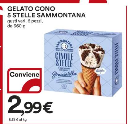 GELATO CONO 5 STELLE SAMMONTANA